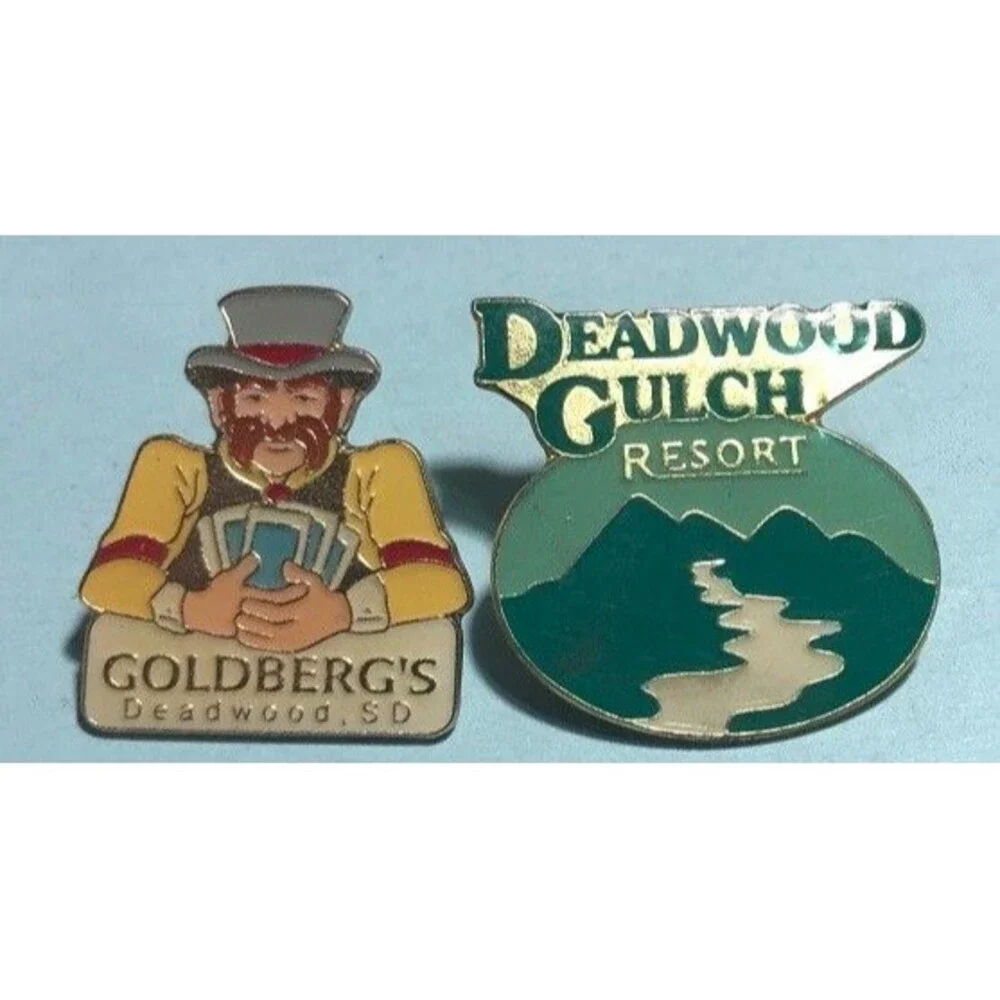 2 DEADWOOD,SD Lucky CASINO Pins , Goldberg's & Deadwood Gulch